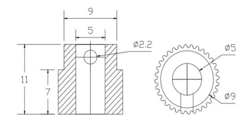 Roue d'entraînement d'extrudeur MK7 / MK8 pour filament 1,75/3 mm 36 dents – Image 5