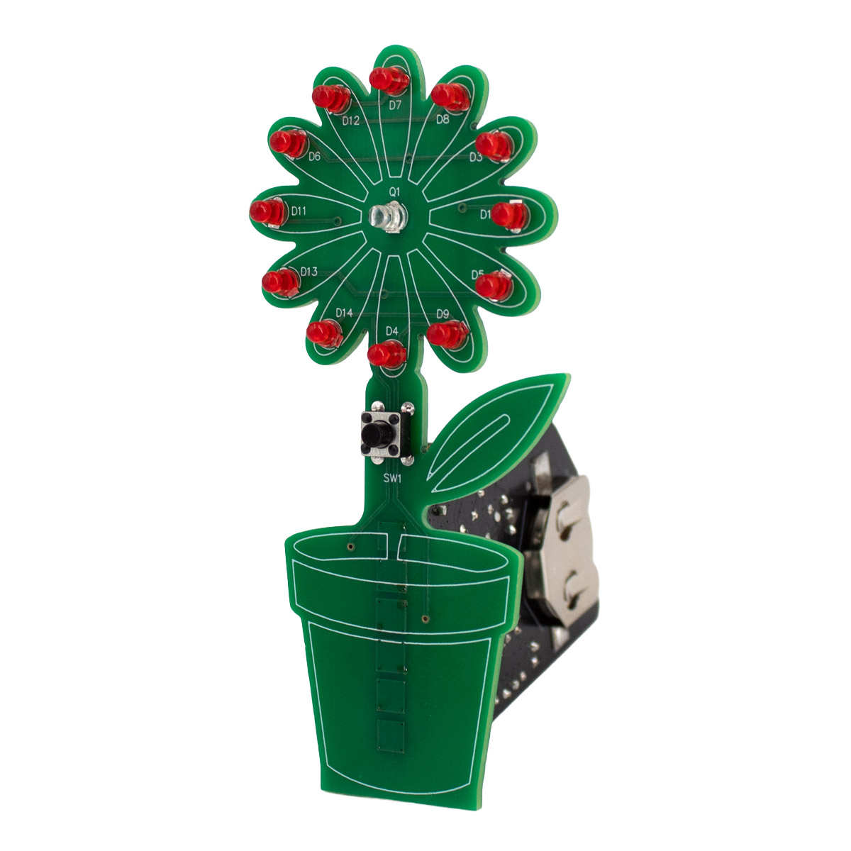 Kit fleur LED – Projet interactif de soudure avec capteur de lumière et bouton (6V, 10x7 cm) – Image 5