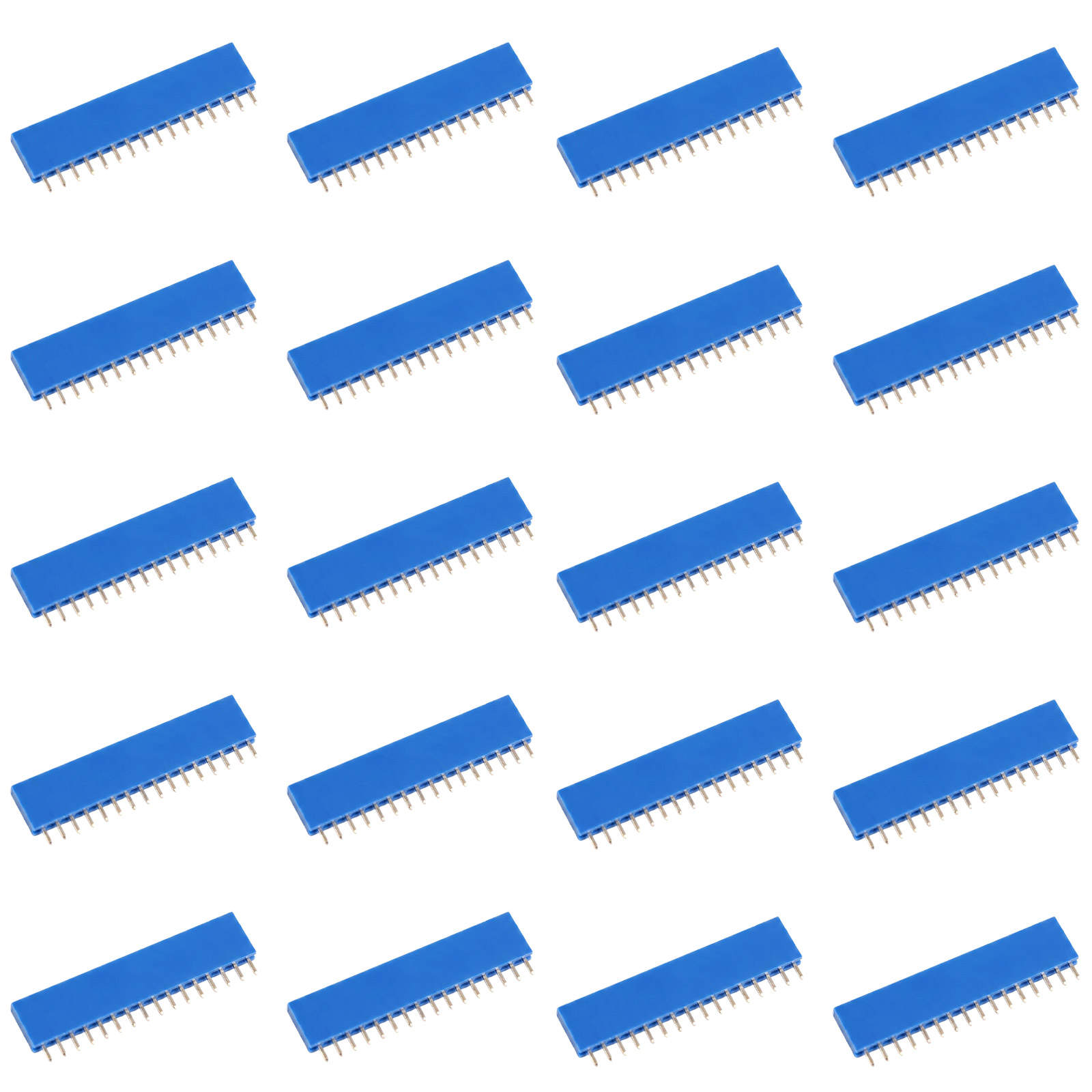 20x barrette femelle 16 broches 2,54 mm bleue