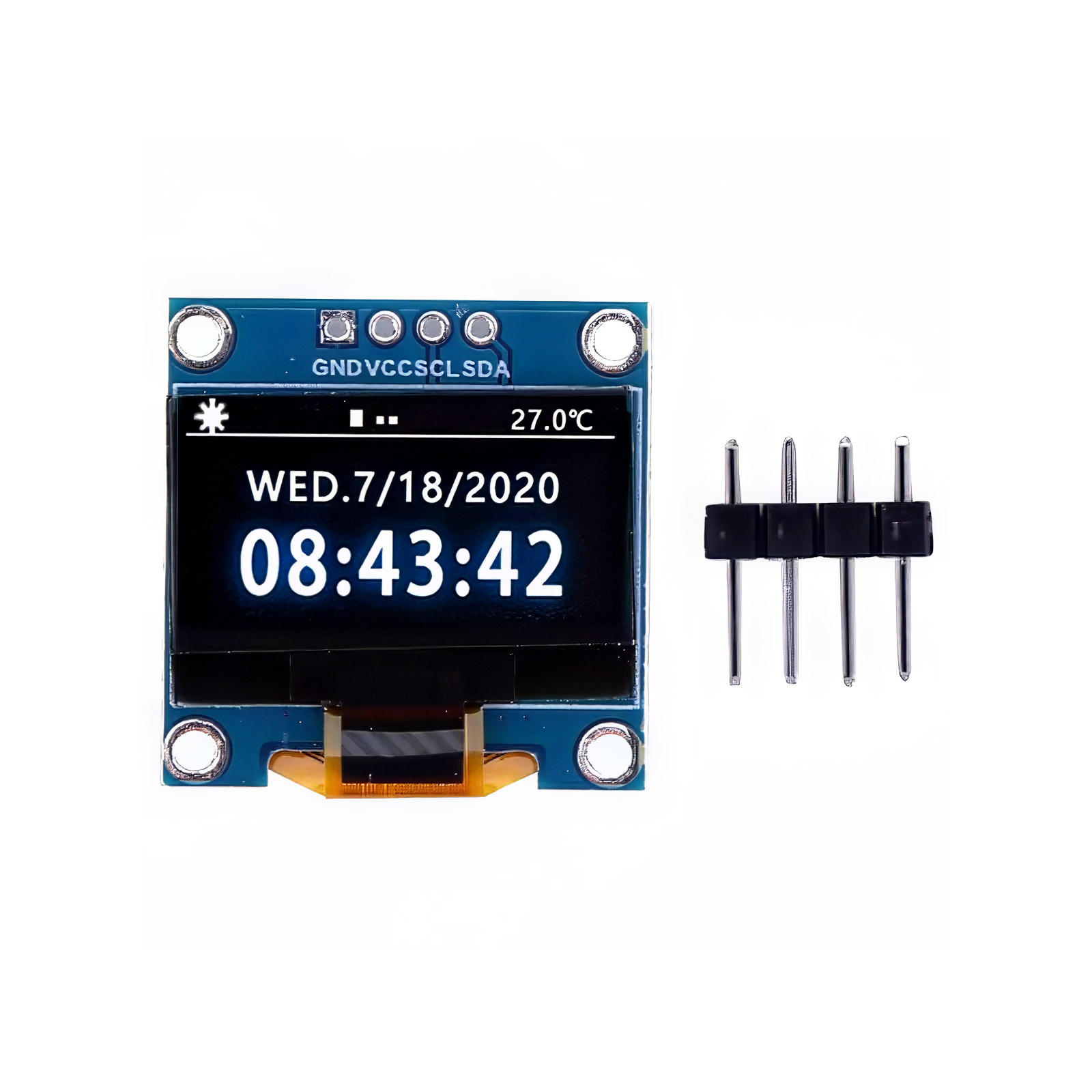Écran OLED 0.96" blanc I2C SSD1306 128x64 pixels pour Arduino et Raspberry Pi