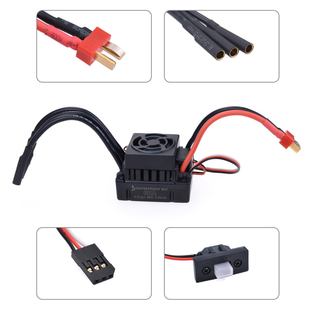 Moteur Brushless F540 V2 4370KV avec combo ESC 60A pour voiture RC 1/10 1/12 1/14 – Image 3