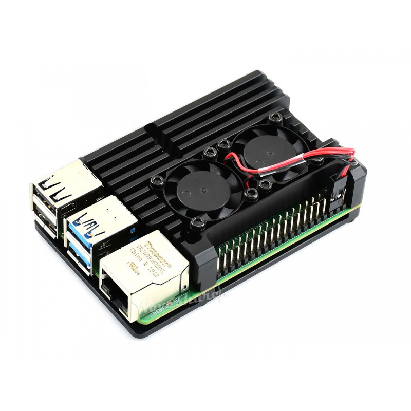 Boîtier en aluminium Raspberry Pi 4 avec double ventilateur – Image 2