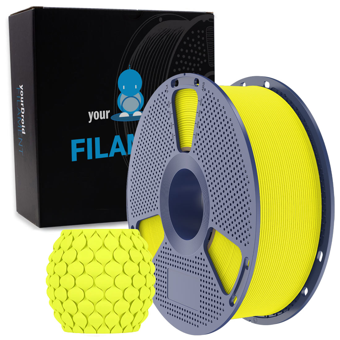 Filament PLA yourDroid Jaune Mat 1.75 mm 1 kg