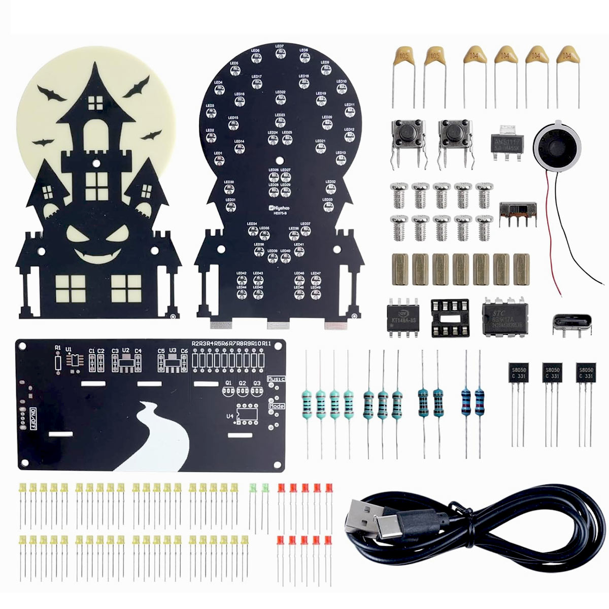 Kit Château hanté Halloween avec 3 modes lumineux et sons effrayants – Image 5