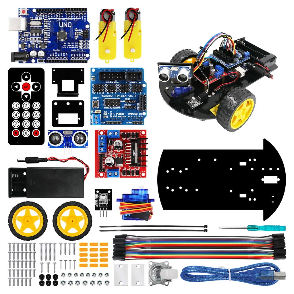 yourDroid Uno R3 2WD Smart Car kit robotique – Image 3