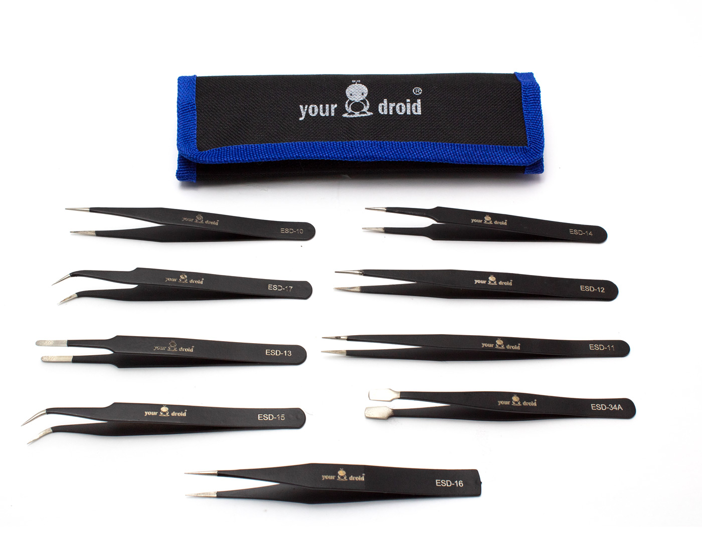 yourDroid Kit de pinces ESD 9 pièces avec étui – Image 2