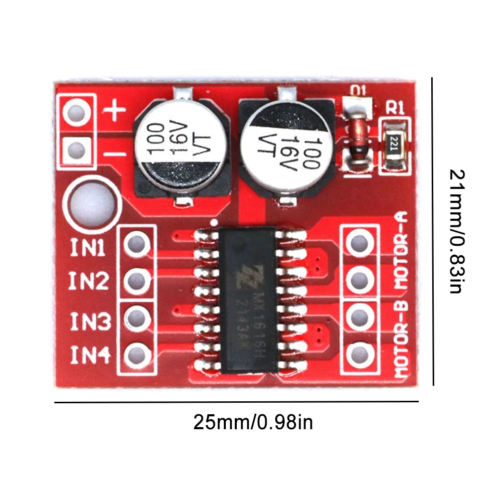 Mini pilote de moteur L298N 2V-10V 1,5 A 2 canaux PWM – Image 2