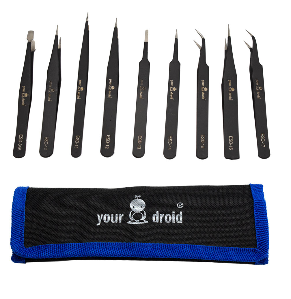 yourDroid Kit de pinces ESD 9 pièces avec étui – Image 3