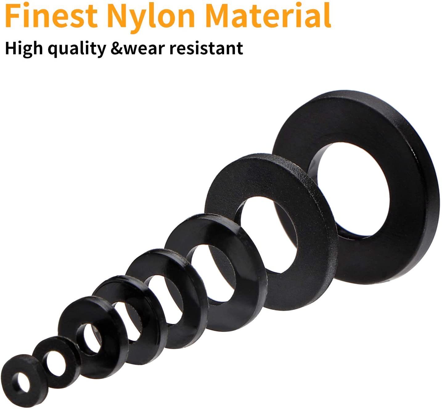 Kit de 500 rondelles plates en nylon plastique assortiment M2-M10 – Image 3