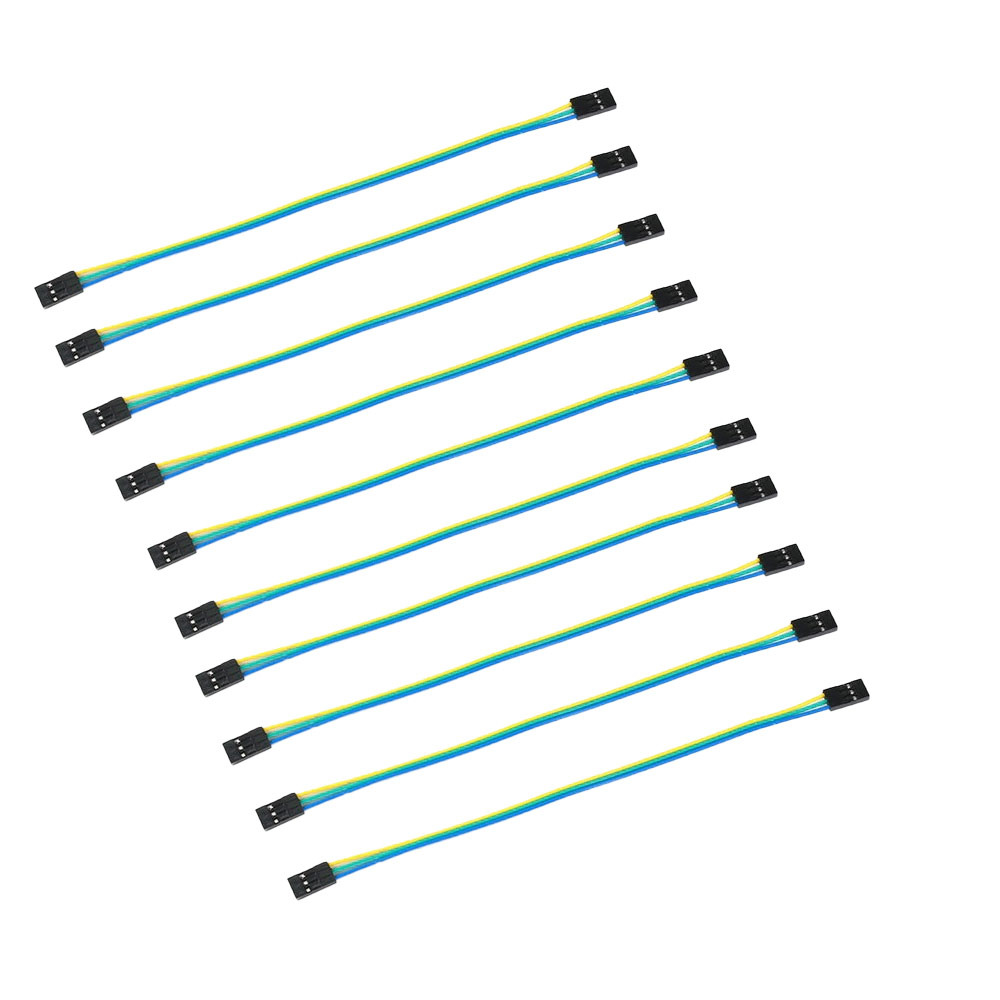 10x câbles Dupont 3 broches 2,54 mm femelle-femelle 20 cm