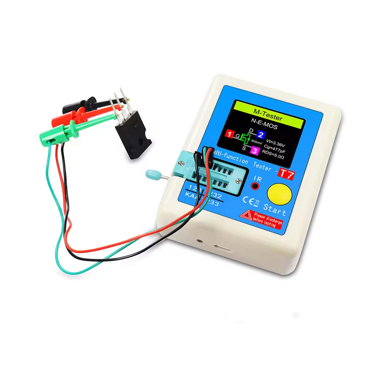 FNIRSI LCR-T7 Testeur de composants – Transistor, condensateur, résistance et plus