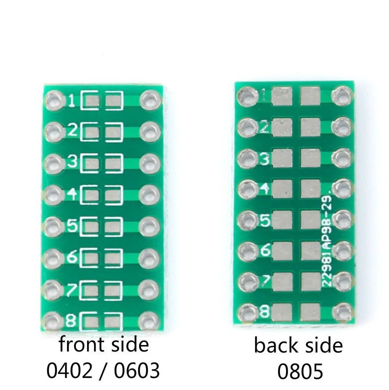 20 cartes adaptatrices CMS 0805 0603 0402 vers DIP 2,54 mm – Image 3