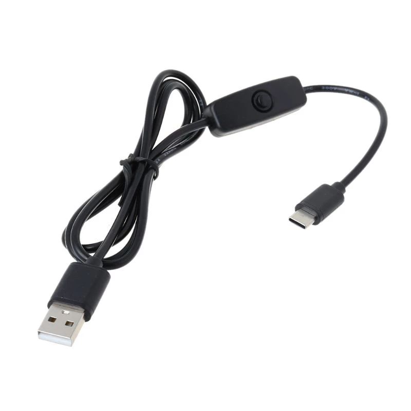 Câble USB vers USB-C avec interrupteur marche/arrêt pour Raspberry Pi 4 1 m