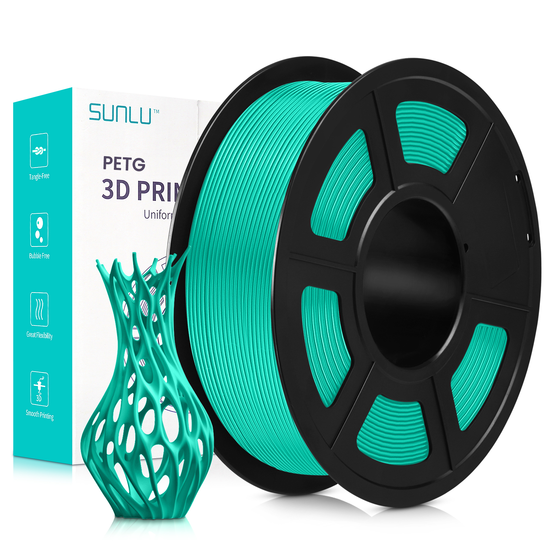 Filament PETG Sunlu Vert Menthe (Macaron) 1,75 mm 1 kg