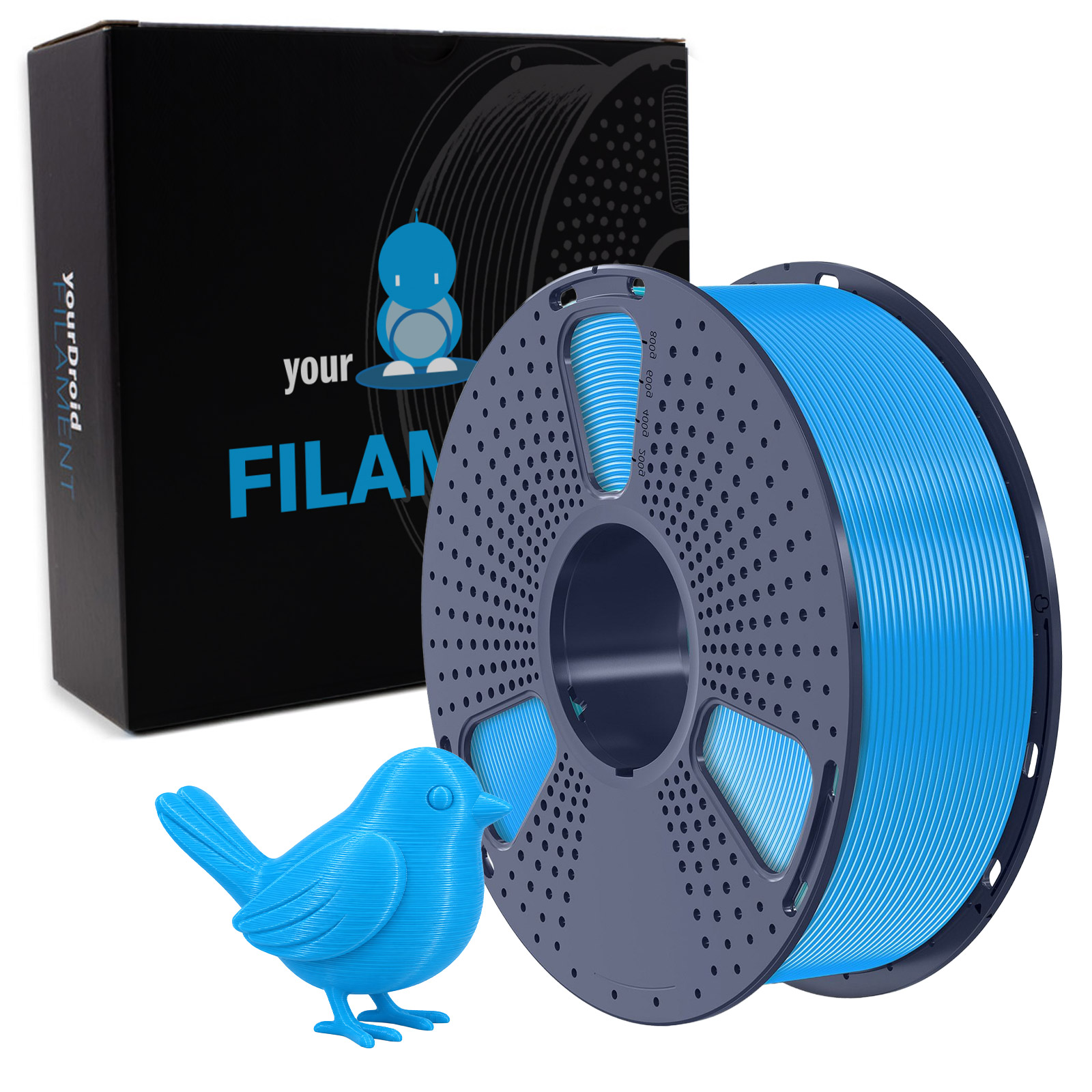 yourDroid TPU 95A Filament Bleu azur 1.75mm 1kg