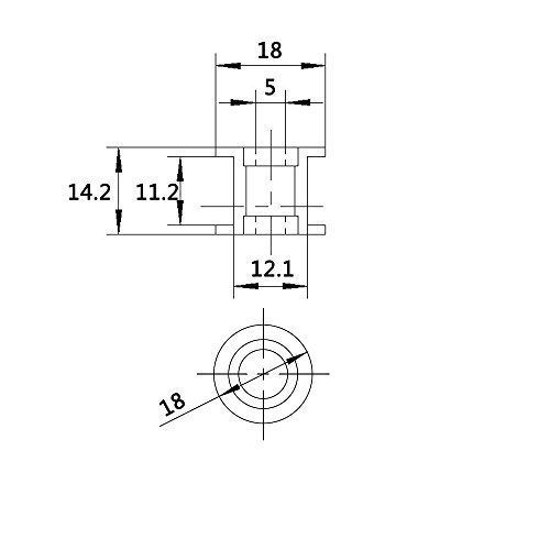 Poulie plate GT2 alésage 5 mm pour courroie crantée 10 mm – Image 2