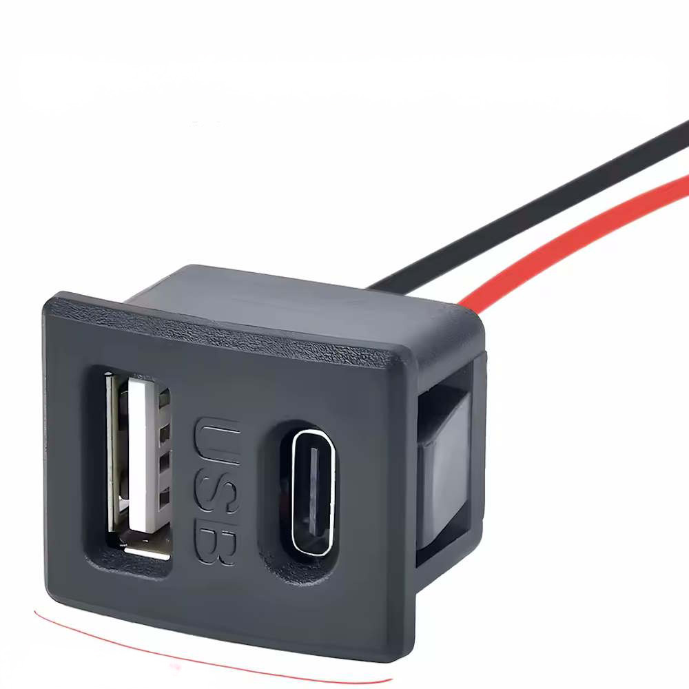 Prise encastrable USB-A + USB-C 2A pour alimentation électrique