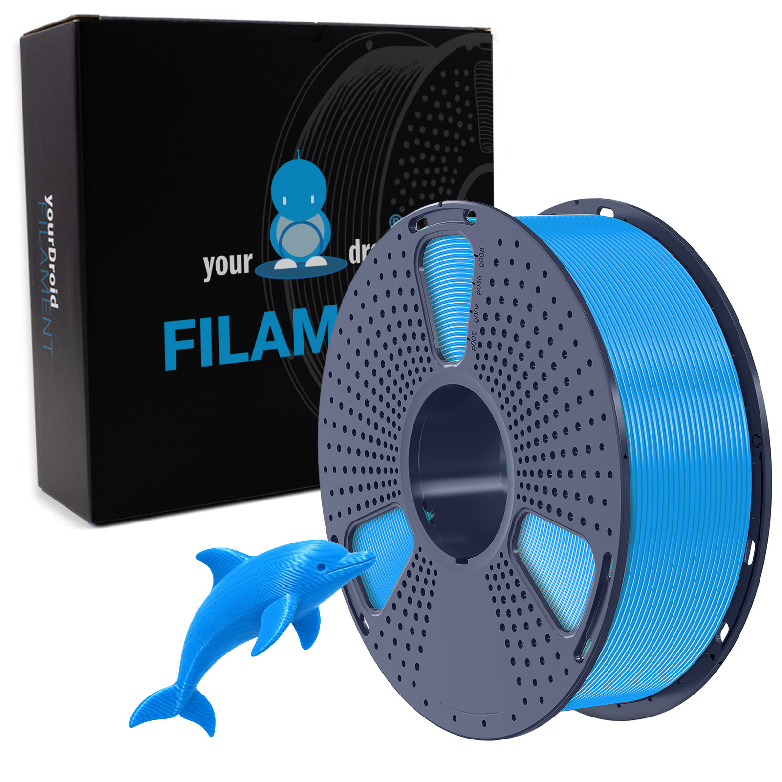 yourDroid Filament TPU 90A Bleu azur 1,75 mm 1 kg