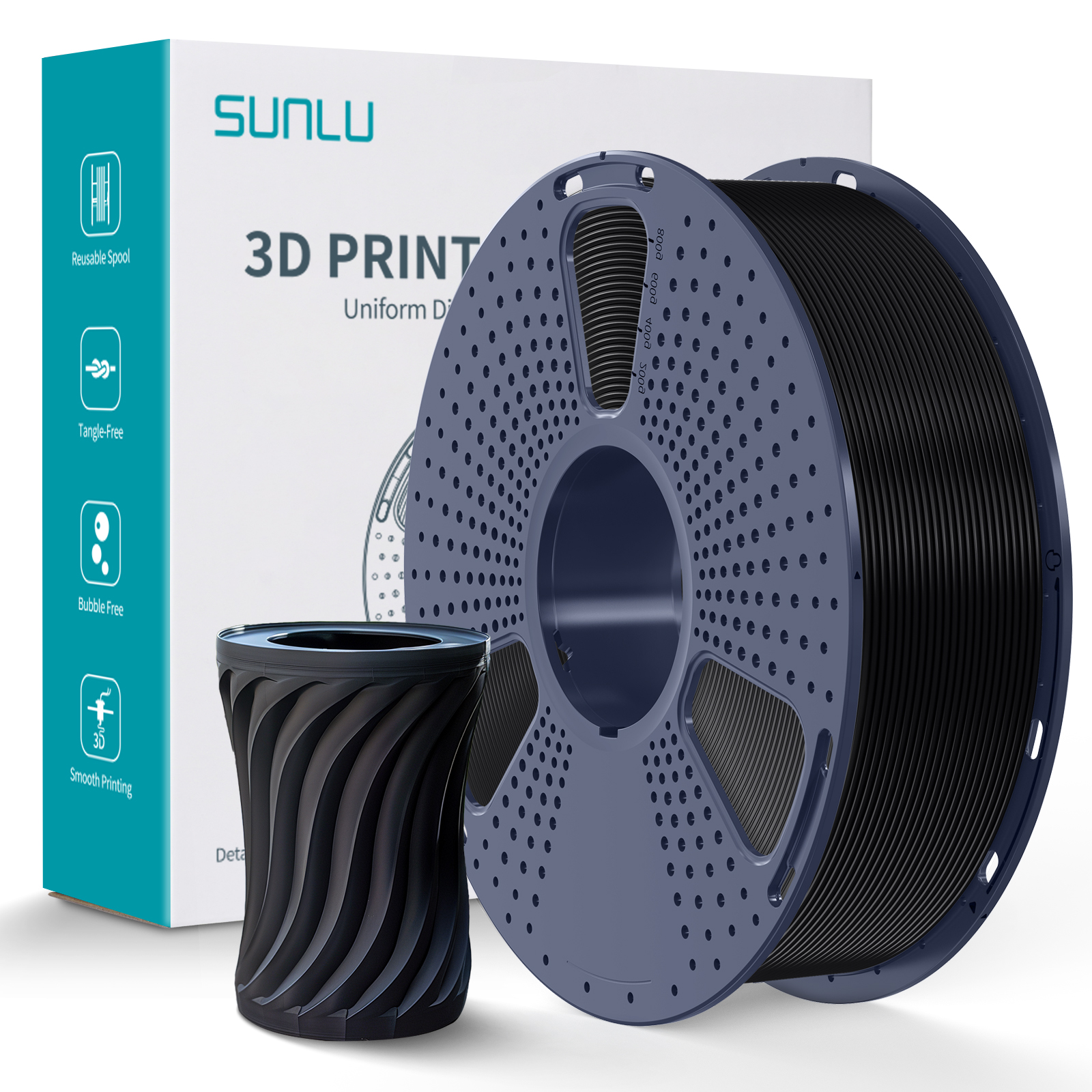 Filament Sunlu ASA Noir 1,75 mm 1 kg