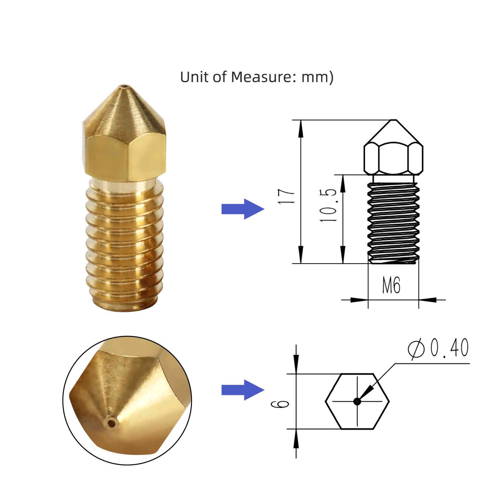 Buse en laiton 0.4mm pour AnkerMake M5 – Image 2