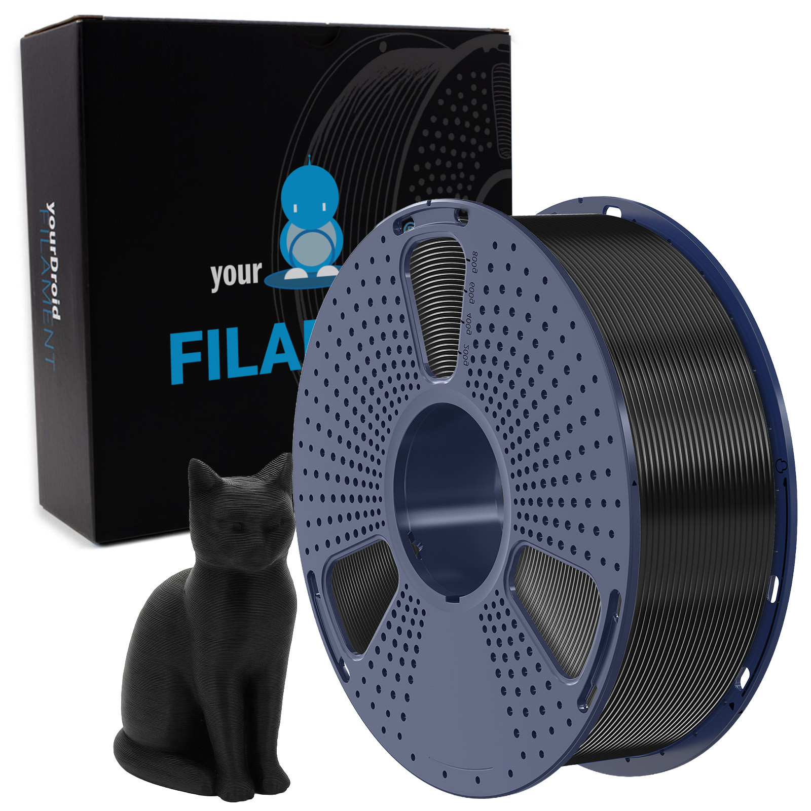 Filament yourDroid PLA+ Noir 1,75 mm 1 kg