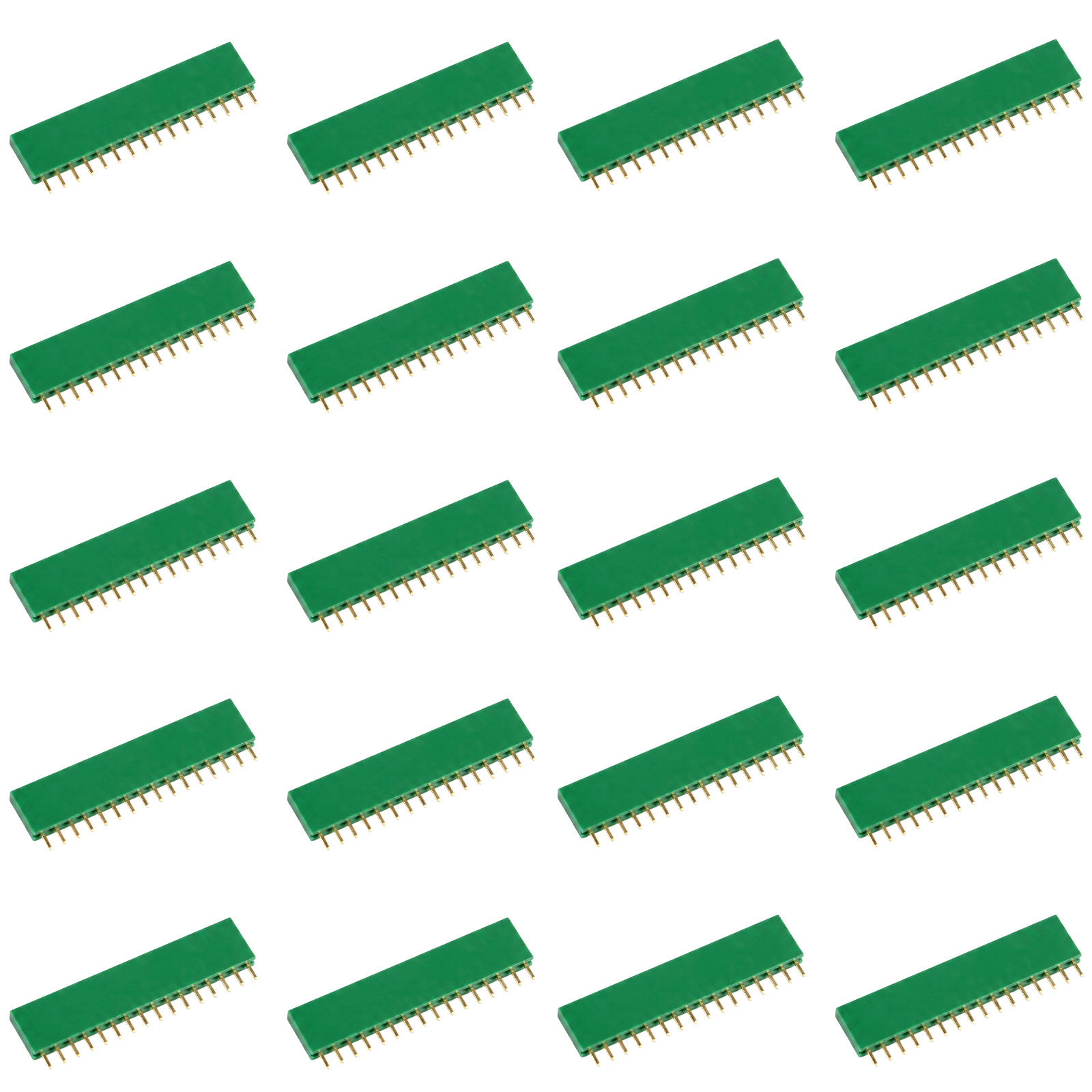 20x barrette femelle 16 broches 2,54 mm verte
