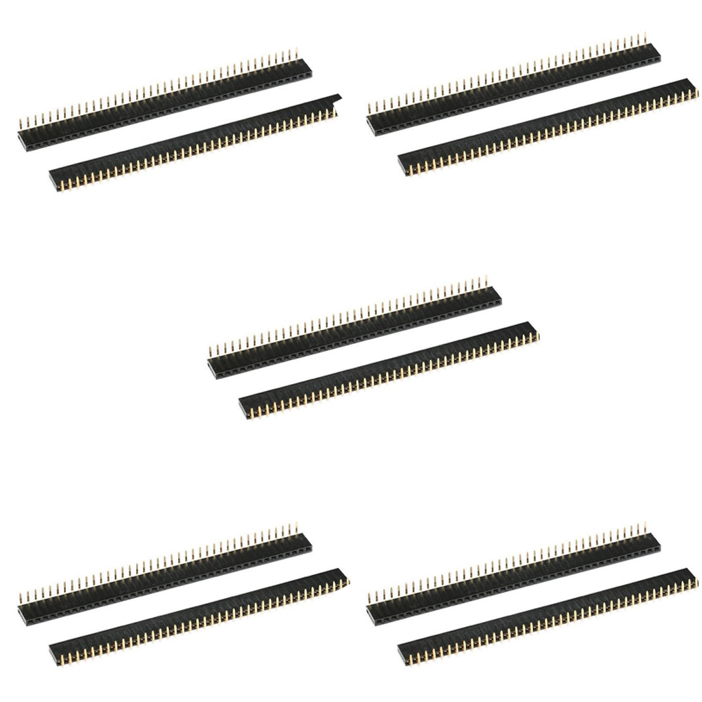 10x barrette femelle 40 broches 2,54 mm coudée