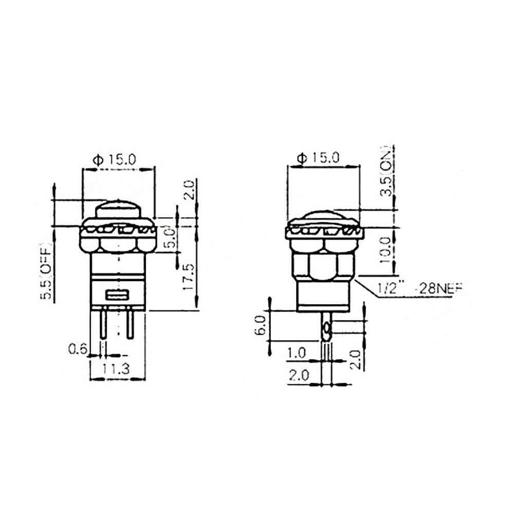 5x interrupteur poussoir à enclenchement 12 mm DS-428 Rouge – Image 3