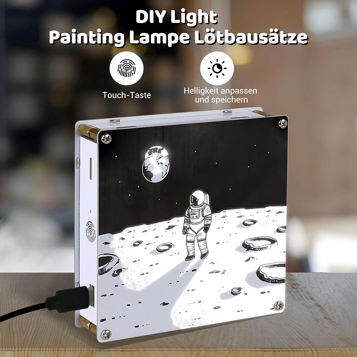 Kit lampe PCB double face avec fonction de variateur « Astronaute & Montagnes » – Image 2
