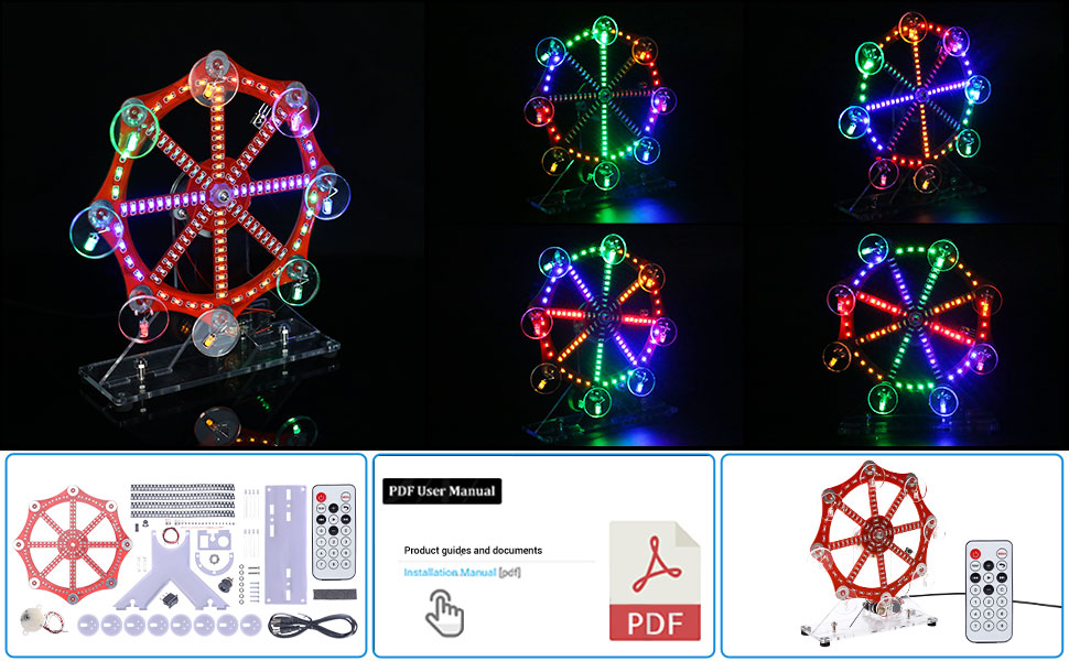 Kit de grande roue LED avec télécommande et animations – Image 8