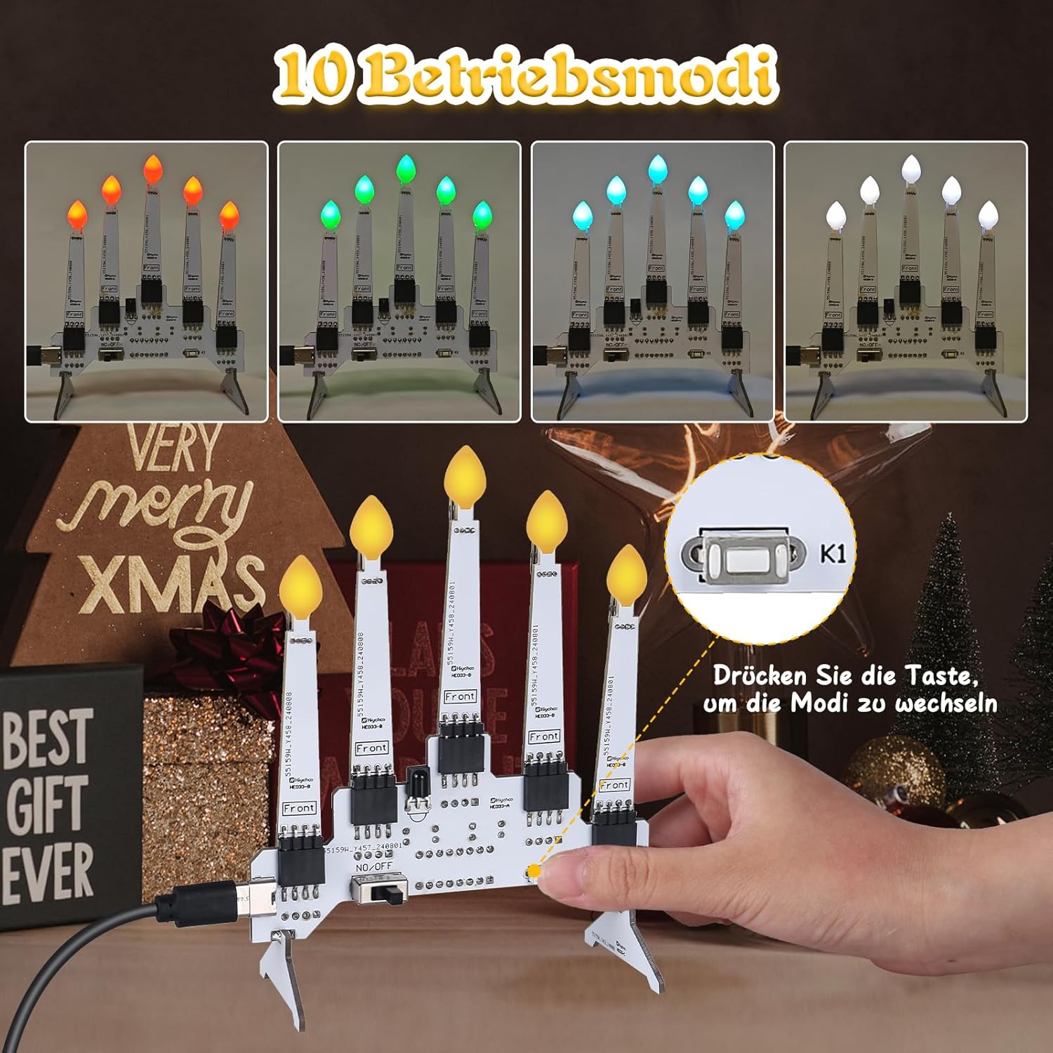 Kit de bougies LED électroniques avec télécommande – 10 modes lumineux – Image 3