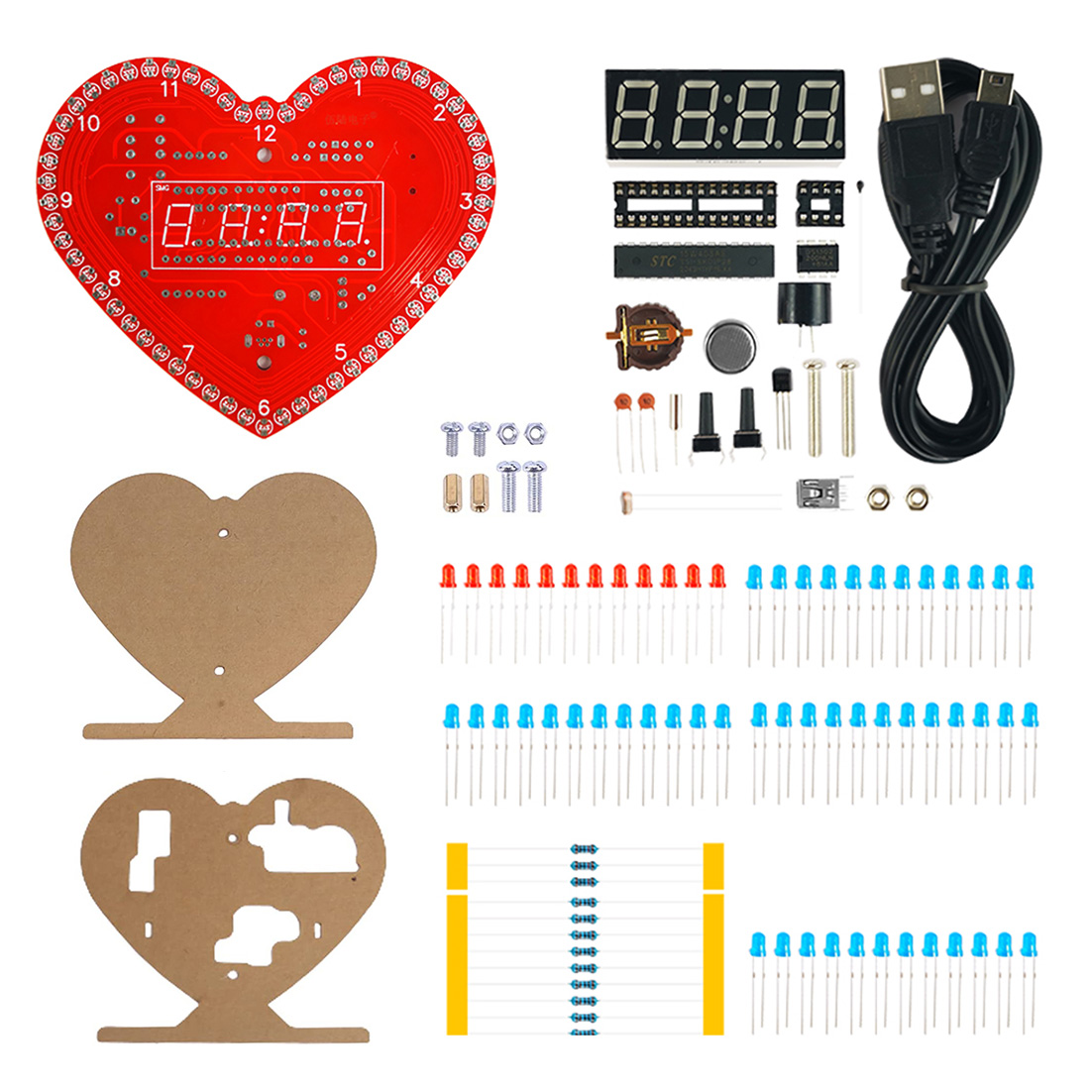 Kit Horloge LED en forme de cœur – Image 6