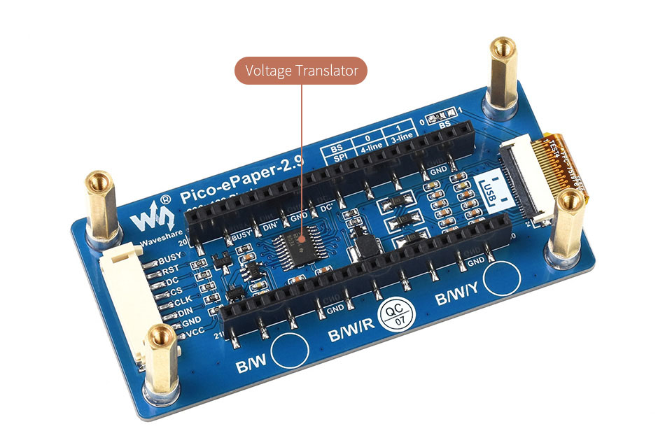 Waveshare Module d'affichage E-Paper 2,9" (B) pour Raspberry Pi Pico 3 couleurs – Image 7