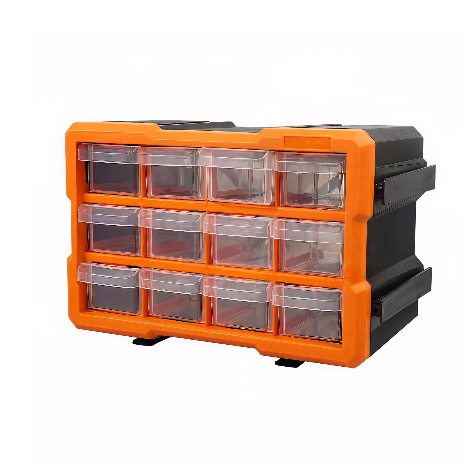 Boîte de rangement à 12 compartiments extensible (Orange)