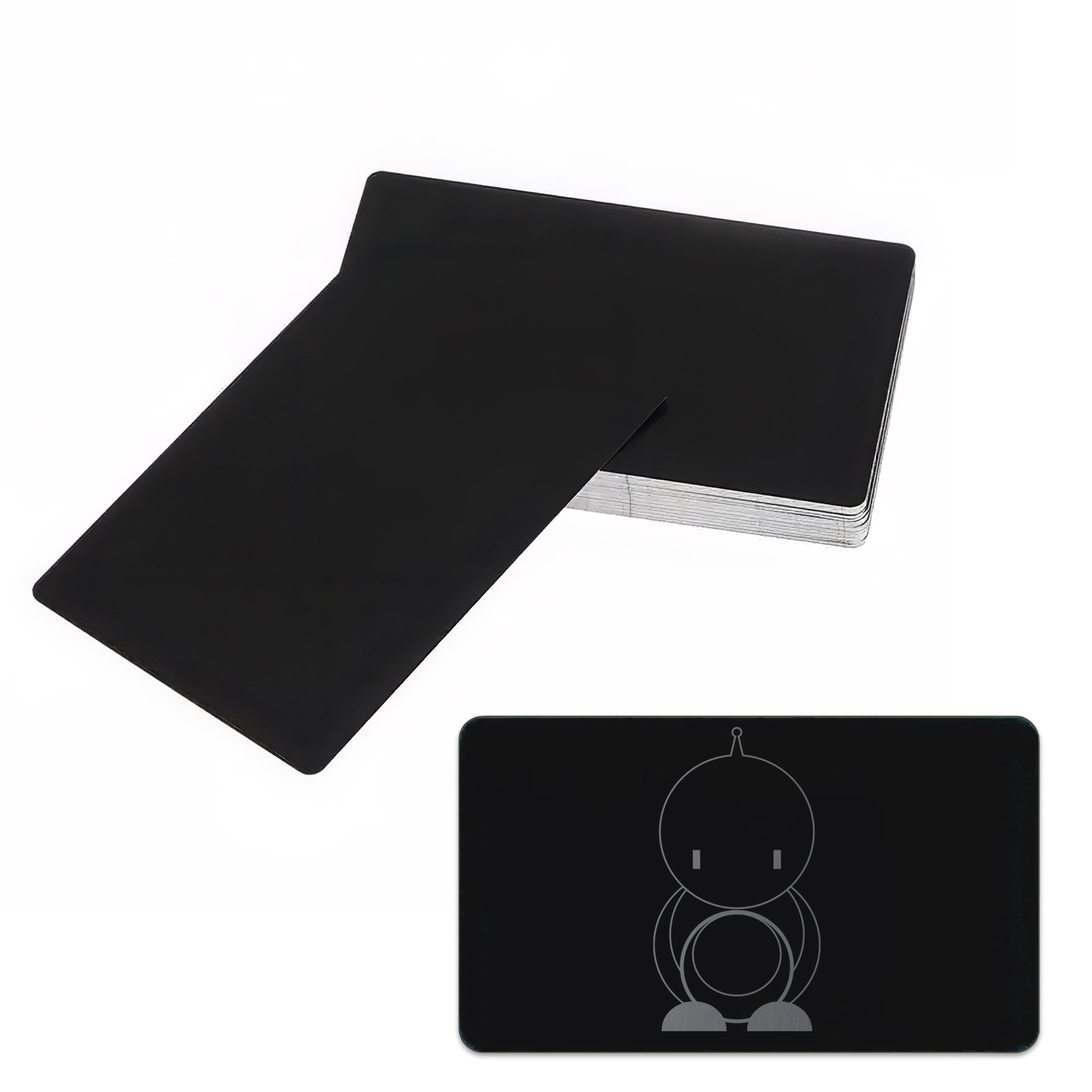 50x ébauches de cartes de visite métalliques noires