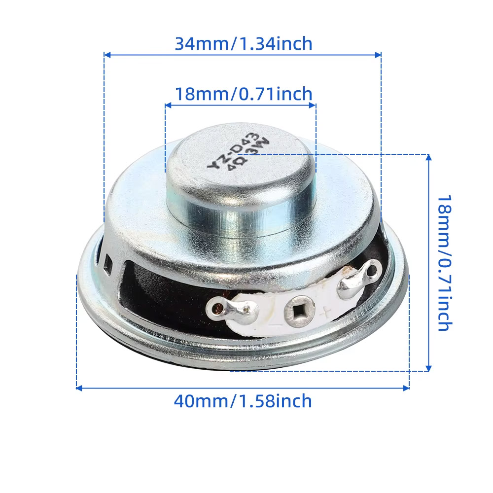 AIYIMA 2x 1,5 pouces haut-parleurs mini 40mm 4 Ohm 3W Full Range – Image 6