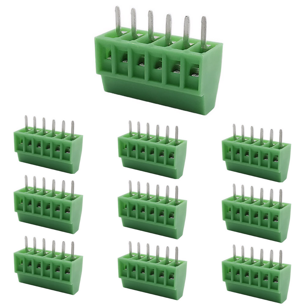 10x bornes à vis 6 broches 2,54 mm 150V 6A pour câbles 26-18 AWG