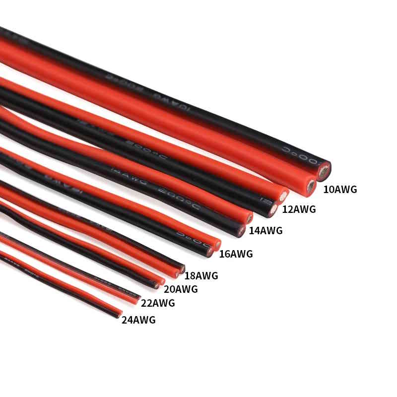Câble silicone 1 mètre 20 AWG flexible Noir+Rouge – Image 2
