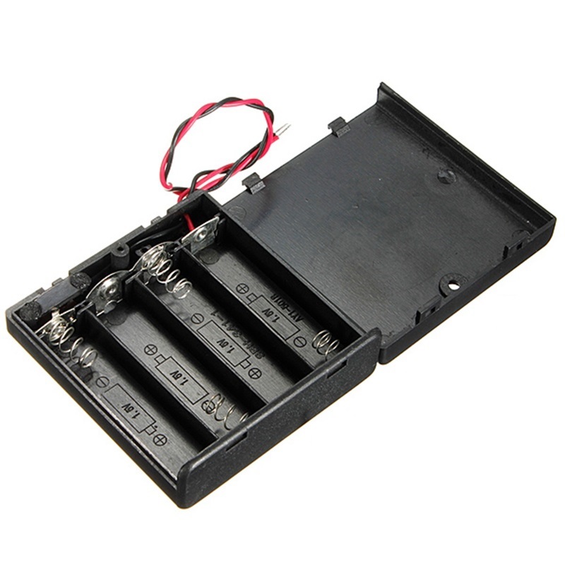 Support de piles pour 4x piles AA 6V avec interrupteur marche/arrêt
