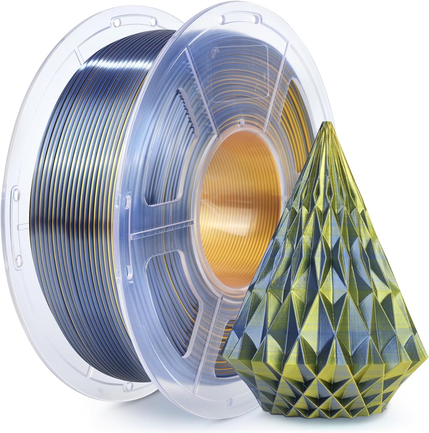 Filament Sunlu Silk PLA+ Dual Color Noir Or 1,75 mm 1 kg