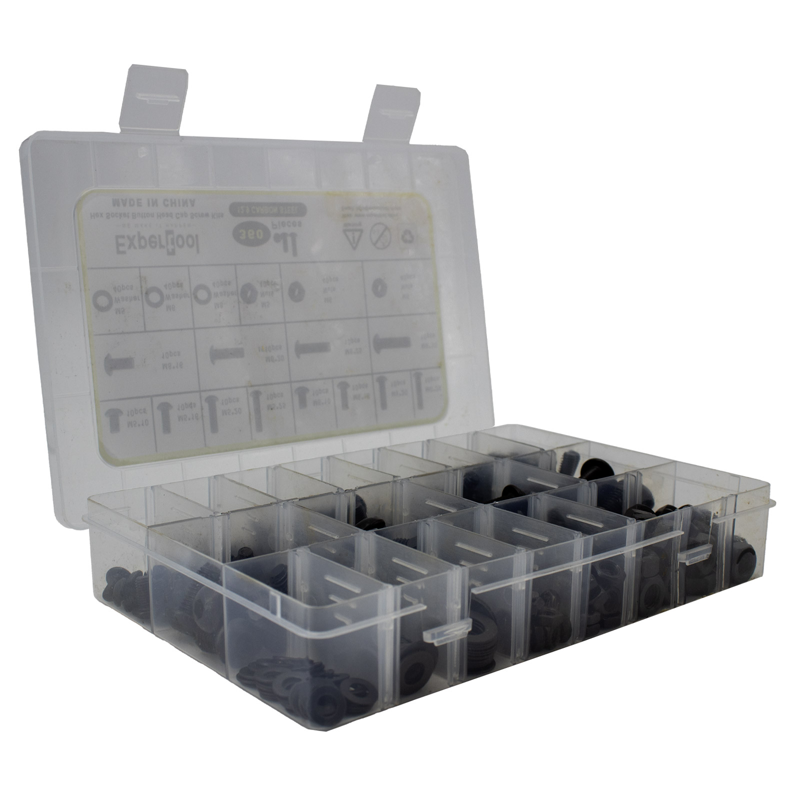 Kit de vis hexagonales en acier au carbone 360 pièces