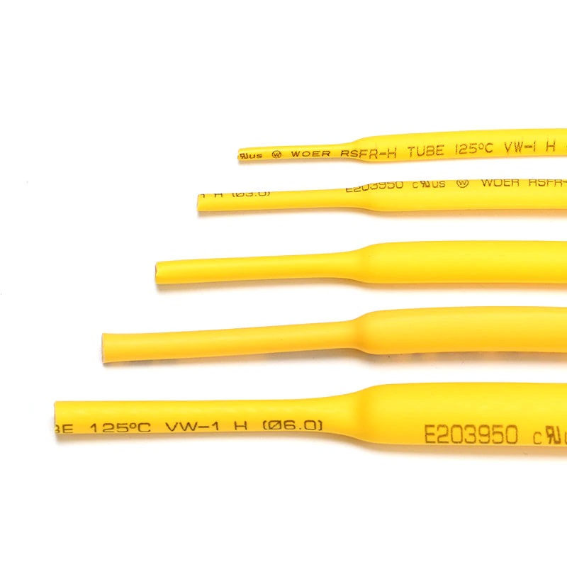 1m gainage thermorétractable jaune Φ2mm 2:1 au mètre