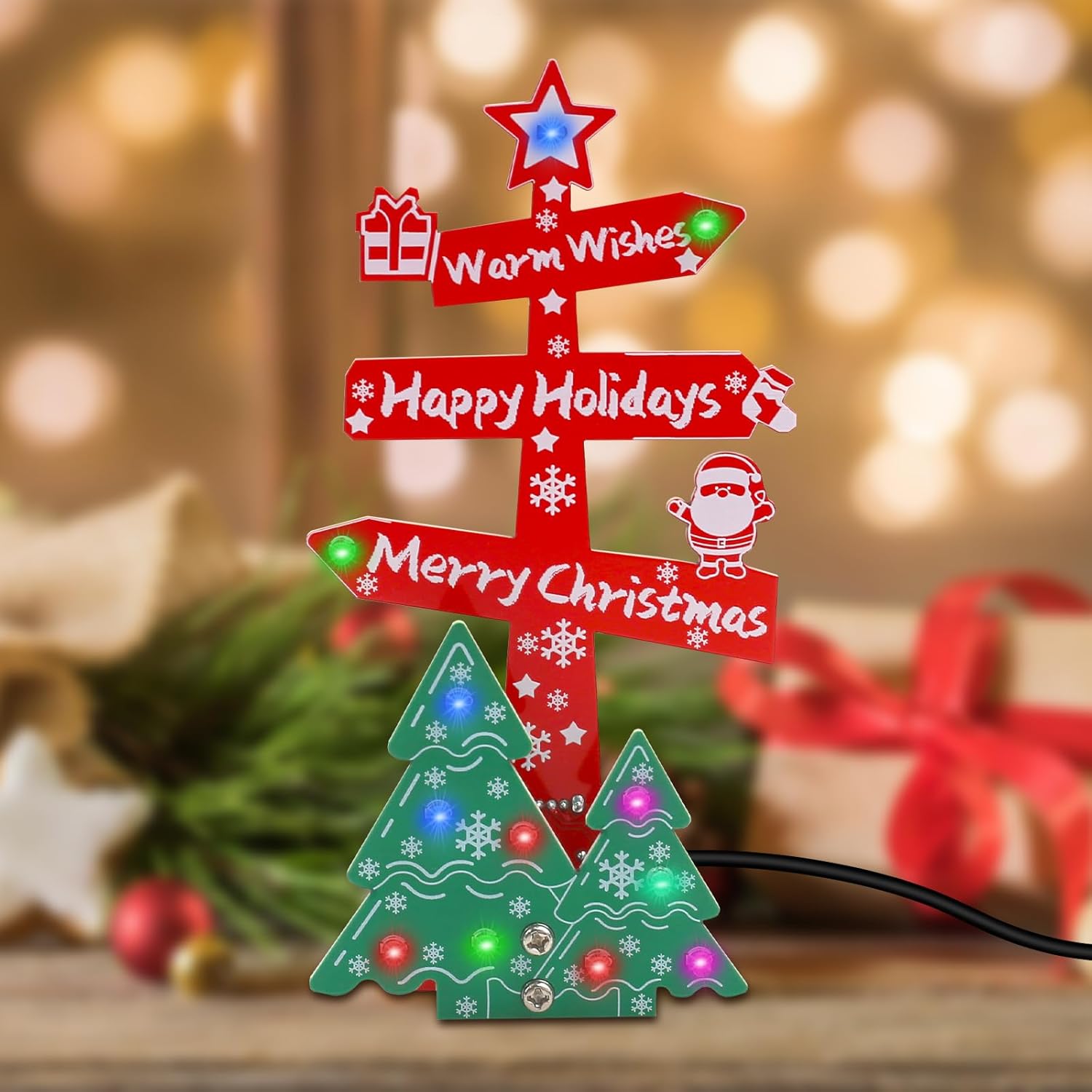 Kit Merry Christmas panneau sapin de Noël avec LEDs colorées – Image 8