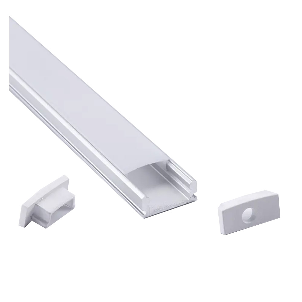 Profilé aluminium pour LED 1 m plat 17x7 mm avec couvercle (argent)