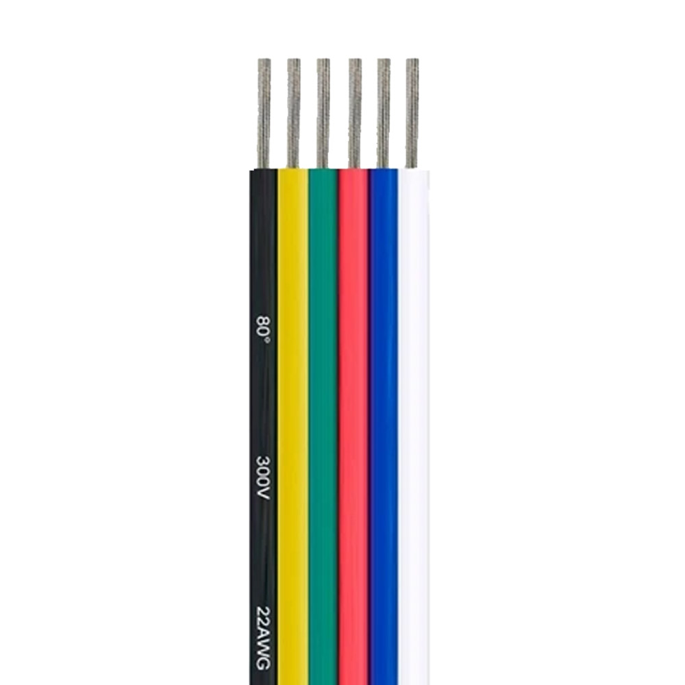 Câble de connexion 1 m 6 broches pour bandes LED RGB+CCT 22 AWG