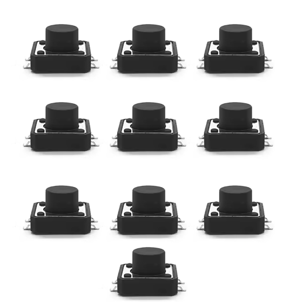10x Boutons poussoirs Micro-interrupteurs 12×12×7mm CMS pour montage sur carte