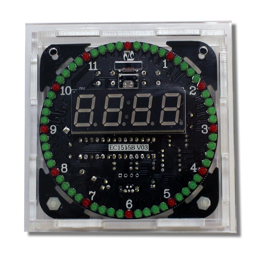 Boîtier DS1302 horloge LED rotative (transparent) – Image 2