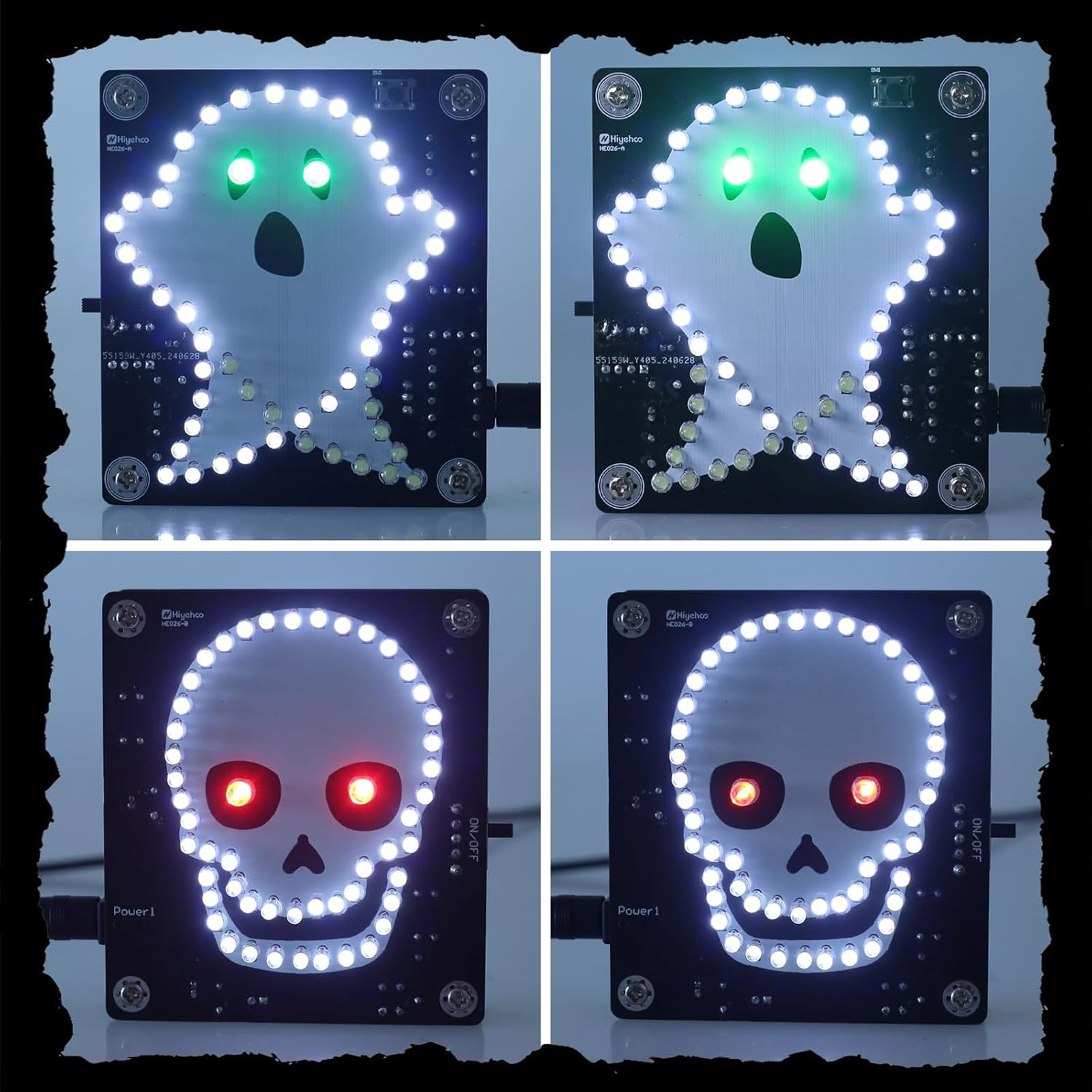 Kit Halloween Crâne/Fantôme à souder avec LEDs et effet sonore – Image 2