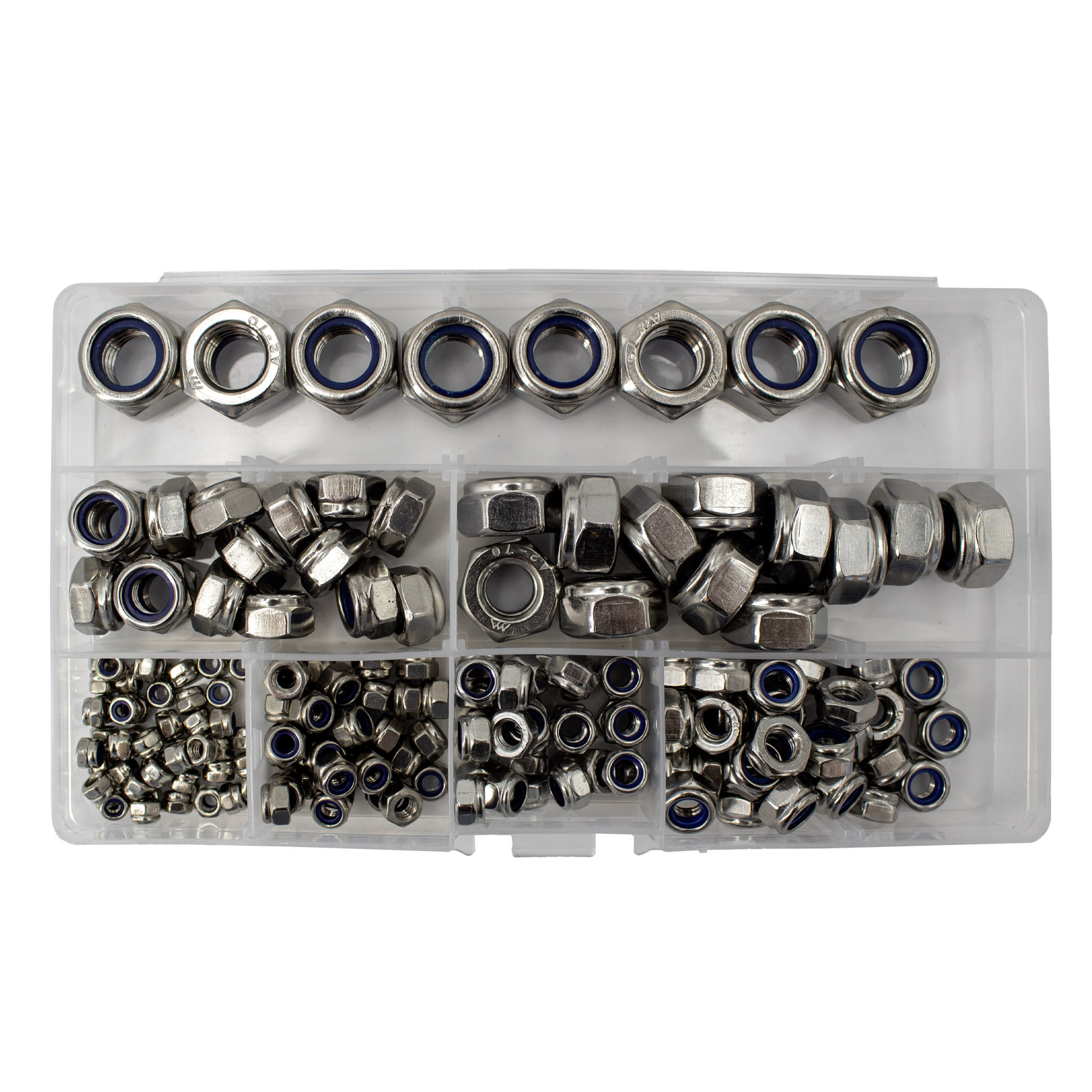 Assortiment d'écrous de sécurité nylon en acier inoxydable 304 – 180 pièces – Image 2