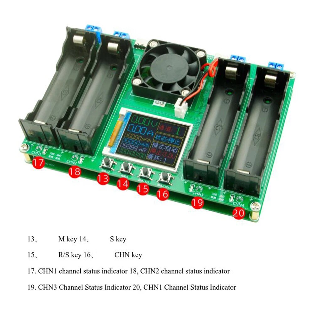 Testeur de capacité 4 canaux pour accumulateurs Lithium Li-Ion 18650 3,7-4,2V – Image 7
